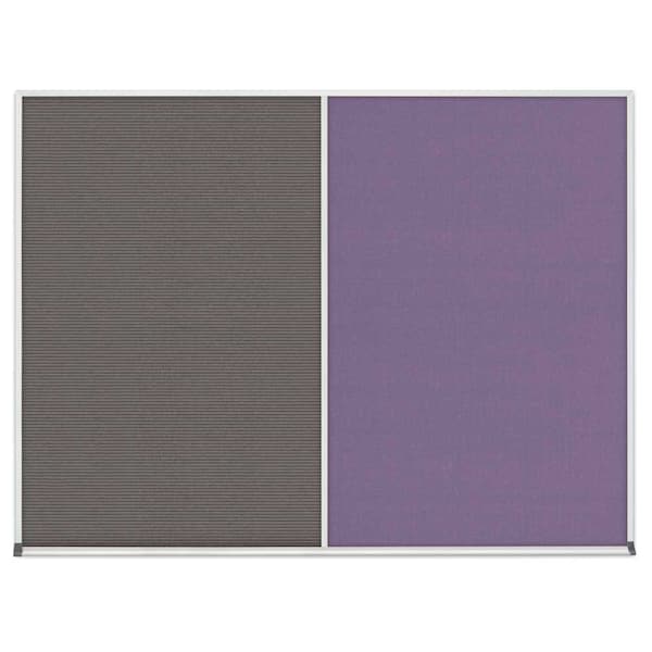 Triple Door Radius Corkboard, 72"x36", Sat, UV7005RC-SATIN-AMETHY